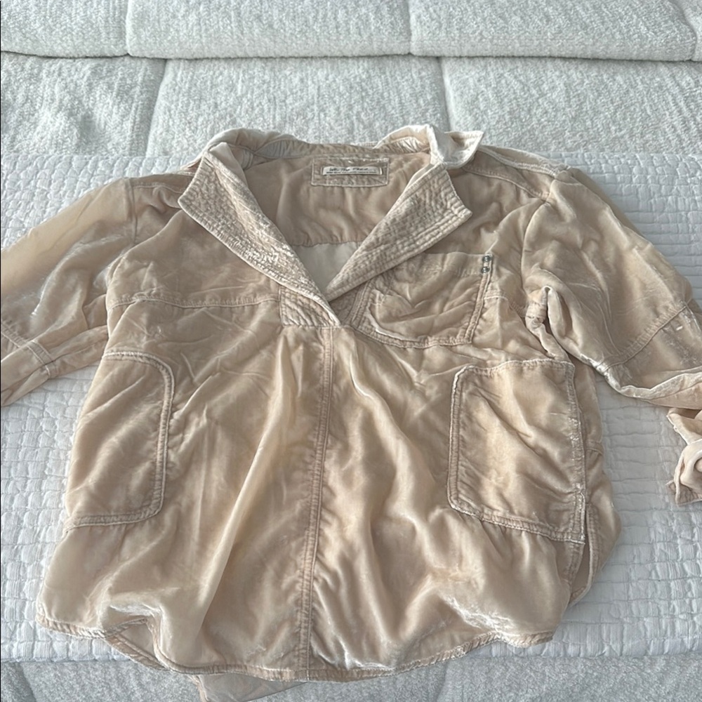 Cream Button-Up Shirt. So cute
